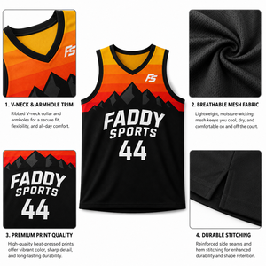 Maillot de basket-ball personnalisé par sublimation, séchage rapide, respirant, uniforme d'équipe, vêtements de basket-ball personnalisés pour hommes, vente en gros de vêtements de sport - Product Image 4