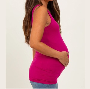 Premium Quality Women's Maternity T <b>Shirts</b> Mother Breastfeeding Clothing Sleeveless Pink Color Pregnant Tee <b>Shirts</b> Breathable - Product Image 4