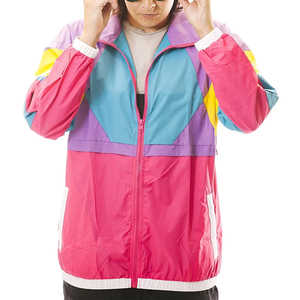 Color Blocking Unisex <b>Racer</b> <b>Jacket</b> Zipper Closure Windproof Sporty Turn-down Collar Polyester Spring Regular Fit - Product Image 3