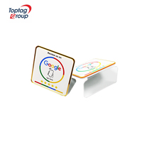Expositor de mesa personalizado de acrílico y PVC con NFC de 13.56Mhz para código de reseñas de Google y tarjetas de menú impresas para restaurantes