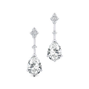 Boucles d'oreilles pendantes en or 14K 18K avec diamant de laboratoire taille poire 2 carats (2ctw) 9*7MM, design goutte d'eau, pour femme, bijoux fins de mariage, directement de l'usine - Product Image 3