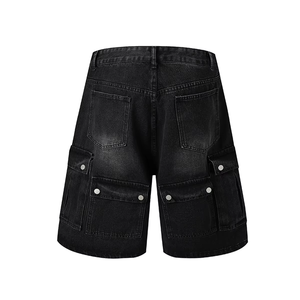 Pantalones Cortos de Mezclilla Y2K para Hombre, de Cintura Alta, Estilo Veraniego, Holgados, Streetwear, Skater, Jorts Desgastados, Oversize, Bordados, con Logotipo Personalizado - Product Image 5