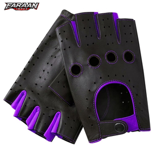 Gants de conduite en cuir pour hommes, prix bas, qualité supérieure, hiver, fabriqués au Pakistan, mode, coupe-vent, fausse fourrure, gants de conduite d'hiver pour hommes - Product Image 1