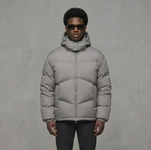 2027 new arrived Polyester hooded Collar Puffer Bomber <b>Jacket</b> for <b>men's</b> Custom High Street Front Zipper Closure <b>man</b> <b>jacket</b> - Product Image 1