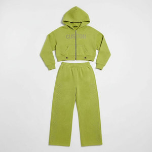 ชุดเสื้อสเวตเชิ้ตและกางเกงสเวตแพนท์แบบยูนิเซ็กซ์ ผ้าฝ้าย 100% เฟรนช์เทอร์รี่ ทรงโอเวอร์ไซส์ บ็อกซี่ฟิต สำหรับผู้ชายและผู้หญิง - Product Image 4