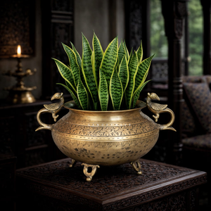 Brass Planter Decorative <b>Vase</b> Handicrafts Planter Pot Hot Sale <b>for</b> Green Plants Desktop Decor Circular Design - Product Image 6