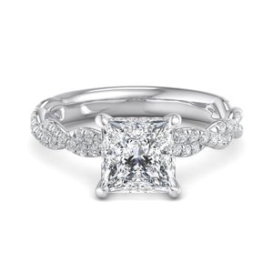 S925 Sterling <b>Silver</b> Woven Motif Framework Proposal <b>Wedding</b> Anniversary <b>Women</b> Diamond <b>Ring</b> - Product Image 1