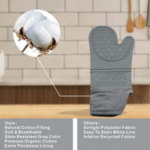 Lot de 6 gants de cuisine et protège-plats en silicone antidérapants résistants à la chaleur pour la cuisson, la pâtisserie et la grillade - Product Image 4