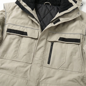 Parka Ártica con Capucha Beige |   Chaqueta de Campo Impermeable y Aislada con Múltiples Bolsillos con Solapa |   Fabricante OEM de Equipos de Supervivencia y Rescate - Product Image 5