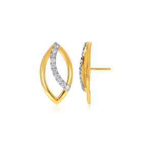 Pendientes de Diamantes en Forma de Corazón, Chapados en Oro Amarillo, Joyería Romántica para Uso Diario para Mujer, Diamantes Cultivados en Laboratorio de Color H - Product Image 4