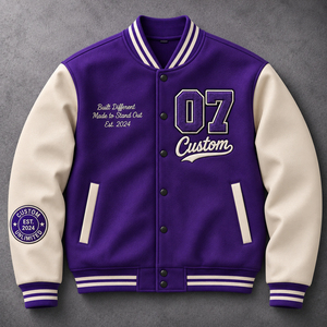 Sélectionnez Trouver des icônes similaires Vêtements pour hommes Vente en gros Vestes de baseball universitaires personnalisées unisexes Style streetwear DTG Campus - Product Image 4