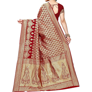 Sari de Mujer, Moda Tradicional, Atuendo con Drapeado, Tela Suave y Lisa, Patrón Elegante, Ropa Étnica para Bodas, Fiestas y Eventos Especiales - Product Image 6