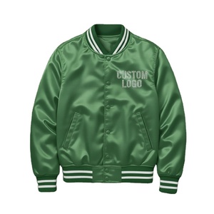 Veste universitaire personnalisée en satin de polyester avec boutons-pression, style baseball, grande taille, vente en gros - Product Image 4