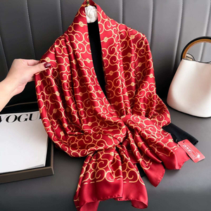 Pañuelo para la Cabeza con Patrón Geométrico al por Mayor, 180*90cm, Pañuelo Largo con Sensación de Seda, Hijabs Musulmanes de Poliéster, Chales de Seda - Product Image 1