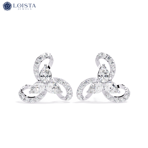Boucles d'oreilles en or blanc et diamants pour femmes Loista, coupe poire, certifiées GIA, bijoux de luxe pour mariage - Product Image 4