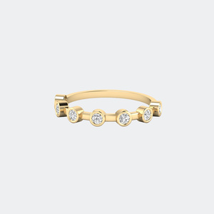 Anillo Minimalista con Diamantes Cultivados en Laboratorio de 0.45CTW, Chapado en Oro de 14k, Engaste Redondo en Barra, Certificado - Product Image 1