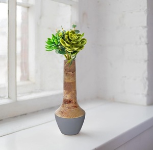 Nordic wedding tabletop decoration matte <b>wood</b> ornament <b>vase</b> black terracotta flower <b>vases</b> for home decor Accessories - Product Image 2