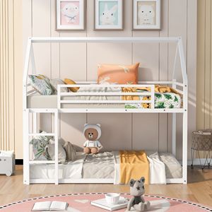 Letto a castello bianco a due piazze con scaletta integrata per bambini - Product Image 2