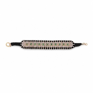 Elegante Pulsera Hecha a Mano de Plata de Ley 925 con Esmeralda Natural y Diamantes Brillantes, Regalo para Mujeres - Product Image 1