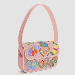 Seed Beads Detailed Handcrafted Embroidery <b>Handbag</b> <b>Boho</b> Seed Beads Embroidery Beaded Handmade <b>Handbag</b> - Product Image 1