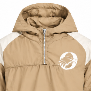 Mens Beige Colorblock Nylon <b>Hoodie</b> Shorts Set Quarter Zip Lightweight Outdoor <b>Running</b> Fitness Training Casual Sportswear - Product Image 3