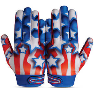 SKILLED SPORTS 2026 NOUVEAU Gants de football d'hiver unisexes imperméables à écran tactile avec drapeau américain Freedom en polyester/coton - Product Image 2
