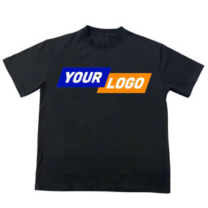 Camiseta Negra Personalizada con Logotipo para Hombre, Cuello Redondo, Manga Corta, Estampado Gráfico, Impresión Bajo Demanda, OEM, ODM, Ropa al por Mayor - Product Image 1