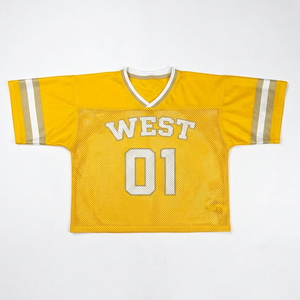 เสื้อฟุตบอลอเมริกัน WASPS สีเขียว คอวี แขนสั้น ระบายอากาศได้ดี สำหรับผู้ใหญ่ แบบยูนิเซ็กซ์ พิมพ์ลายสกรีน 01 โลโก้ด้านหน้า - Product Image 4