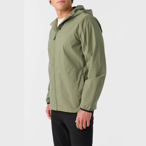 <b>Men's</b> Outdoor Windbreaker <b>Rain</b> <b>Jacket</b> Solid Color Casual Outdoor Wear Front Zip-Up Polyester <b>Lightweight</b> Windbreaker <b>Jacket</b> - Product Image 2