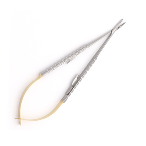 Portaagujas Castroviejo Recto con Mango Redondo TC 1.2mm 18cm, Instrumento Microquirúrgico de Precisión de Acero Inoxidable - Product Image 2