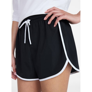 Shorts de sport pour femmes, vente directe d'usine, 100% coton, confortables, avec passepoil, taille élastique, logo personnalisé - Product Image 6