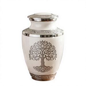 High Selling Aluminium Cremation Urn Tree of Life Engraving Handmade Eco-Friendly Durable Adult <b>Memorial</b> <b>Keepsake</b> 10'' - Product Image 1