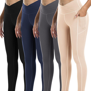 Custom Logo Women High Waisted Athletic Leggings Multi-color Quick Dry Compression Yoga Pants Outdoor Sports Fitness <b>Tights</b> - Product Image 3