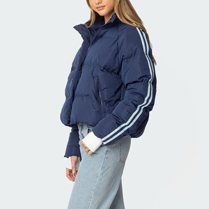 Veste d'hiver écologique en tissu épais matelassé, grande taille, respirante, imperméable et chaude pour femmes, col montant - Product Image 1