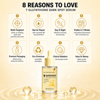 Sérum Éclaircissant Visage en Gros au Glutathion 2%, Niacinamide, NAG et Acide Ascorbique 30ml pour Estomper les Taches, Restaurer l'Éclat, Marque Privée