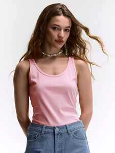 Women's Pink Cotton Spandex Tank <b>Top</b> Slim Fit Sleeveless Basic Layering <b>Top</b> Wholesale Custom Logo Plain Blank <b>Tops</b> For Women - Product Image 4