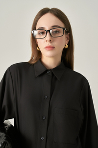 Vestido Camisero Largo de Popelina de Algodón para Mujer - Cintura Holgada, Rayas, Botones al Frente, Manga Larga, Estilo Casual Minimalista para Oficina - Product Image 3