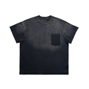 Camiseta Boxy Personalizada con Efecto Desgastado, de Alta Calidad, Transpirable, 100% Algodón, con Impresión Degradada, para Hombre, Verano - Product Image 2