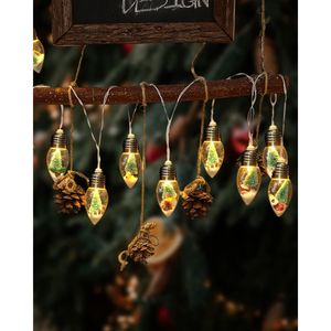 6.6FT Vintage Christmas <b>String</b> <b>Light</b> 10LED Snow Globe Bulbs with Tree and Snow Decor Elegant Christmas <b>Lights</b> Decor - Product Image 2