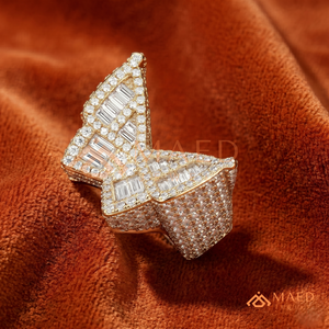 แหวนโคลเวอร์ชุบทอง 18K สุดหรูสำหรับผู้ชาย ประดับเพชรโมอิสซาไนต์ VVS ทรงบาแกตต์ รูปดอกไม้สี่กลีบ สไตล์ฮิปฮอป - Product Image 4