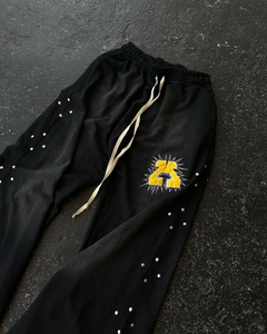 Custom Embroidery Cotton Fleece Oversized <b>Baggy</b> Straight Leg Sweatpants Vintage Distressed Acid Wash <b>Men</b> Sweatpants Man <b>Trouser</b> - Product Image 5