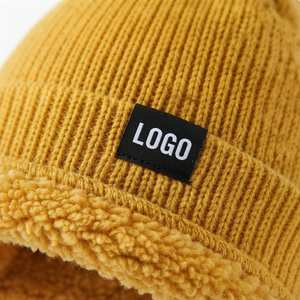 Warm Wear Beanie Unisex <b>Sherpa</b> Fleece Lined Rib Knit Winter <b>Hat</b> Casual Wear Solid color Beanie For Men Women - Product Image 5