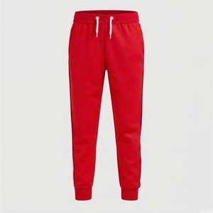 High Selling Custom <b>Men</b> Red Tracksuit Full Sleeve Zipper <b>Jacket</b> With <b>White</b> Stripe Pants Sporty Autumn Wear Color Blocking Design - Product Image 4