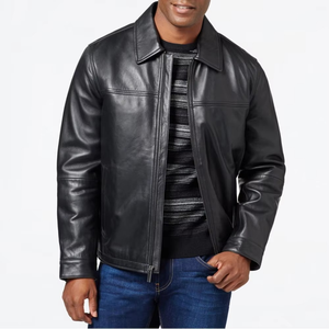 New Custom Design Fashion Motorbike Winter Leather <b>Jacket</b> Front Zipper Side Pockets Casual Wear Winter <b>Biker</b> <b>Jacket</b> - Product Image 1