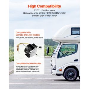 Motore Ventilatore AC RV Compatibile Genteq F48AF70A61 Dometic Brisk Air II 3315332.005 Ricambio per Sistema Dometic Brisk Air II - Product Image 2