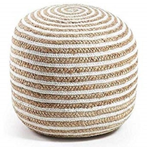 Jute Braided Pouf Removable Cover <b>Stool</b> & <b>Ottoman</b> Modern Pouf Living Room Furniture Home 10F Brand Multi-Use - Product Image 5