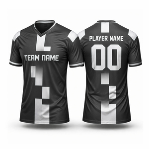 Camiseta de Fútbol de Diseño Personalizado, Uniforme de Fútbol 100% Poliéster, Unisex, Manga Corta, Logotipo y Número Impresos, Elástico en Cuatro Direcciones, Transpirable - Product Image 2