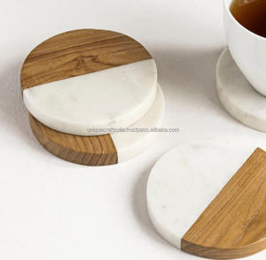 Posavasos redondos de mármol de excelente calidad, alfombrillas y almohadillas de piedra para servir té/café directamente de la India, fabricante y proveedor - Product Image 1