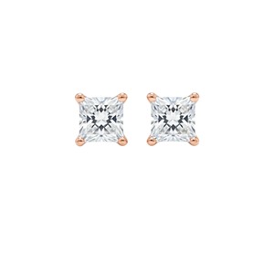 14K Gold Princess Cut Lab Grown Diamond <b>Earrings</b> 0.25 Ct Studs Women Minimalist IGI Certified Party Gift Jewelry - Product Image 2