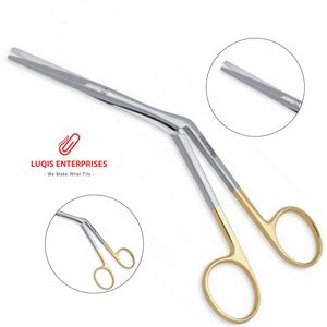 Tijeras Nasales Knight de Carburo de Tungsteno, Instrumento Quirúrgico Angulado con Hoja Dentada, Herramienta de Precisión de Acero Inoxidable para ORL y Rinoplastia - Product Image 1